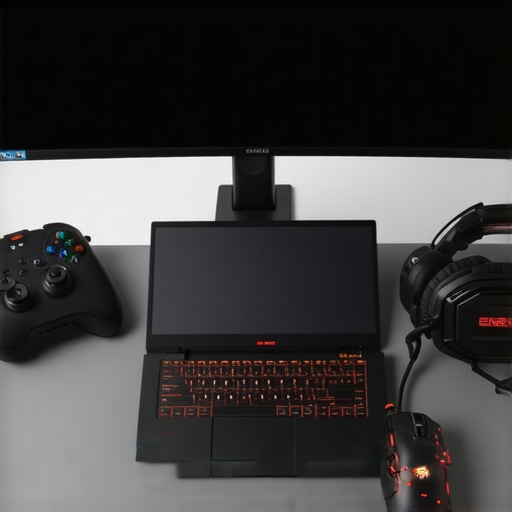 Gaming laptop with accessories and monitor for an immersive experience