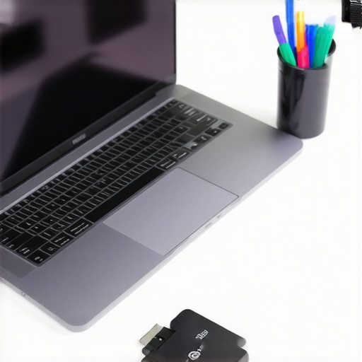 Organized student desk with laptop and accessories for keeping the device in top shape.