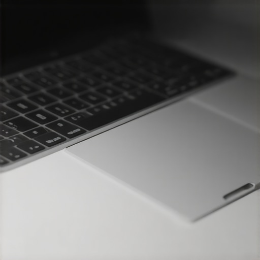 A professional business laptop featuring an integrated biometric heart-rate sensor in an office environment