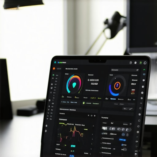 A person monitoring their laptop's system health with diagnostic software