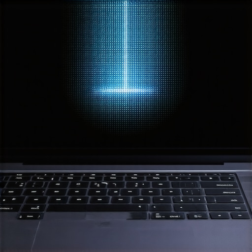 Business laptop with privacy screen and hardware kill switch in a professional workspace