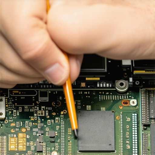 Hands applying thermal paste to a laptop processor during maintenance