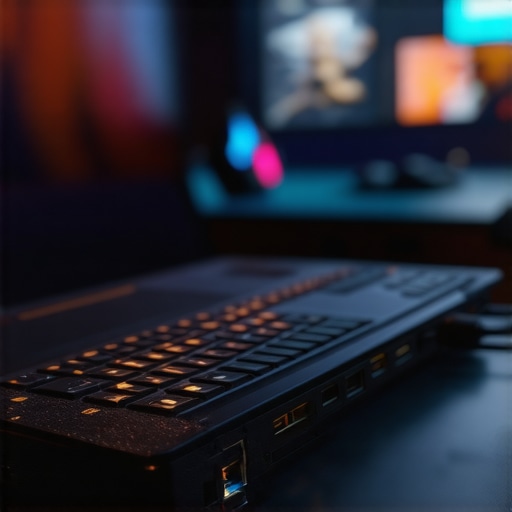 Gaming laptop connected with Ethernet for optimal performance