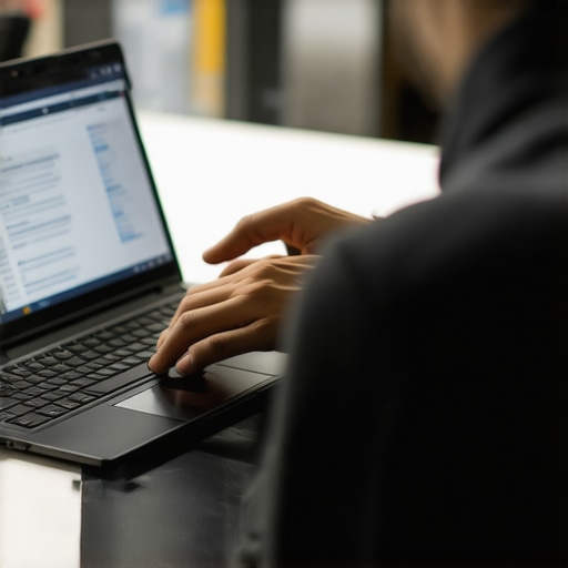 A person monitoring laptop health with diagnostic tools