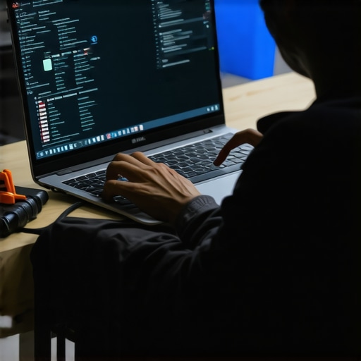 Person cleaning a laptop with compressed air and software monitoring health