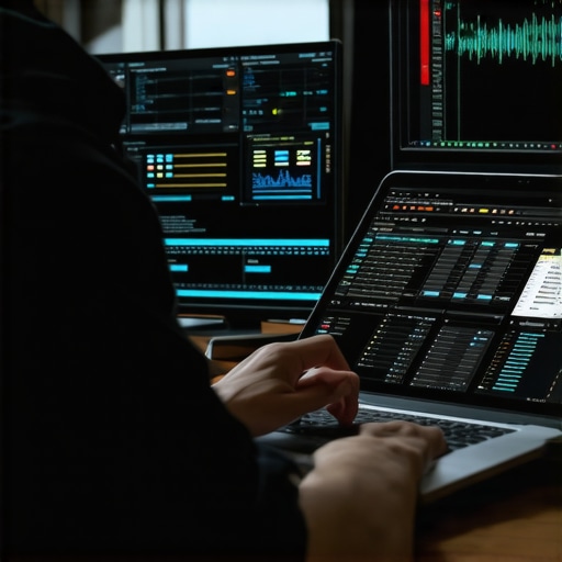 Person checking hardware health statistics on a laptop monitor