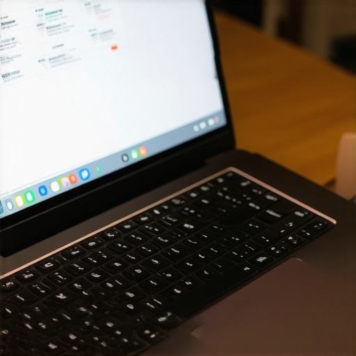 Person using cleaning tools on a laptop with system monitoring displayed