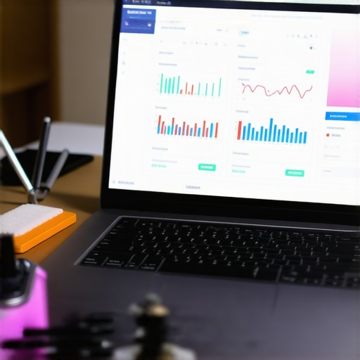 Person using software to monitor laptop health during cleaning