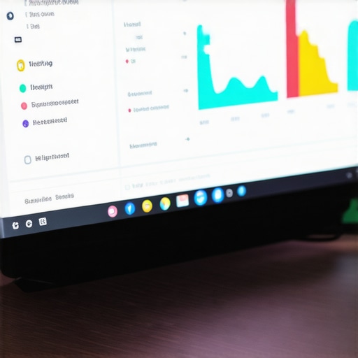 Laptop screen showing real-time performance metrics and temperature readings.