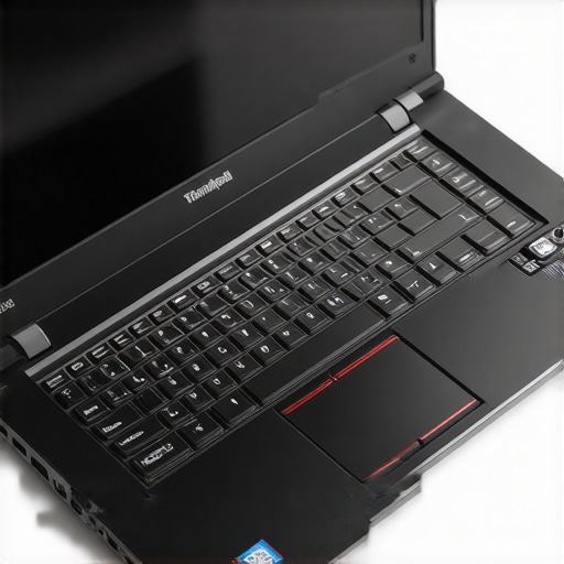 Close-up of a refurbished ThinkPad with accessible upgrade panels and new hardware components