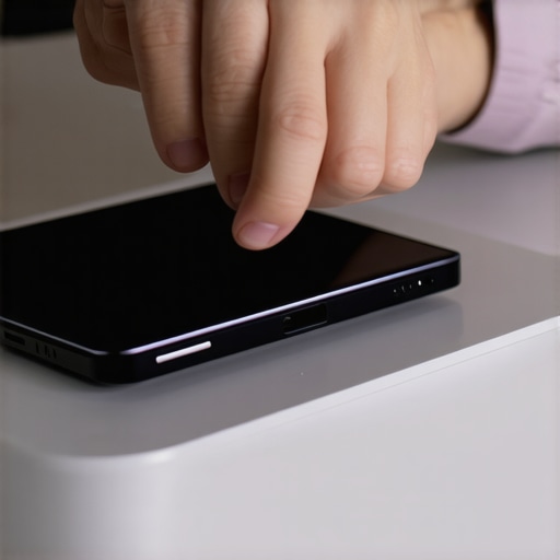 Person attaching a webcam shutter to a laptop webcam