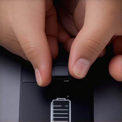 Person performing full discharge and recharge cycle to calibrate laptop battery.
