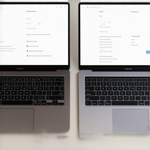 Person comparing specs of two laptops to choose the best one for professional or academic use.