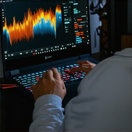 Person checking system temperatures and performance metrics on a gaming laptop using specialized software.