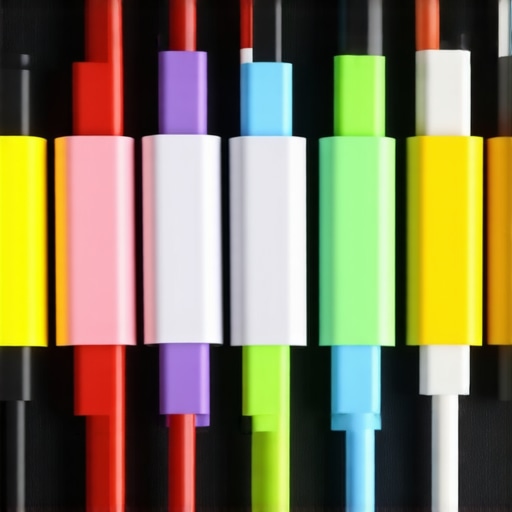 Labeled laptop chargers with labels and cable ties in an organized space
