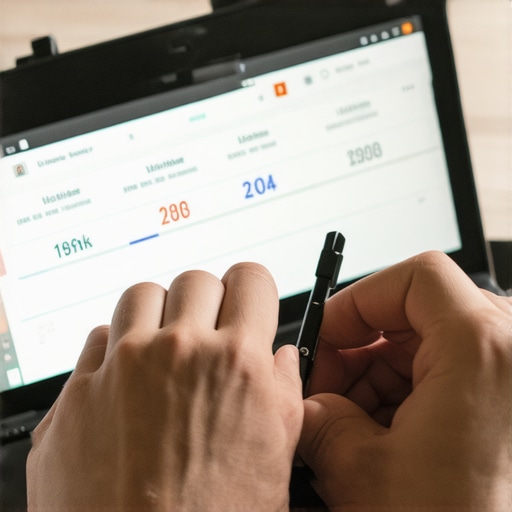 Person analyzing laptop battery health using diagnostic software