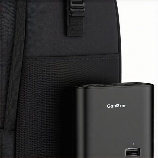 Compact GaN Charger with Multiple Ports A small, lightweight GaN charger with various charging ports, ready for travel.