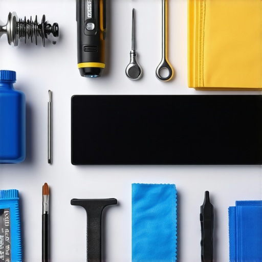 Essential Laptop Maintenance Tools Tools for maintaining laptops: compressed air can, screwdriver, monitor temperature software screenshot, and cleaning cloth.