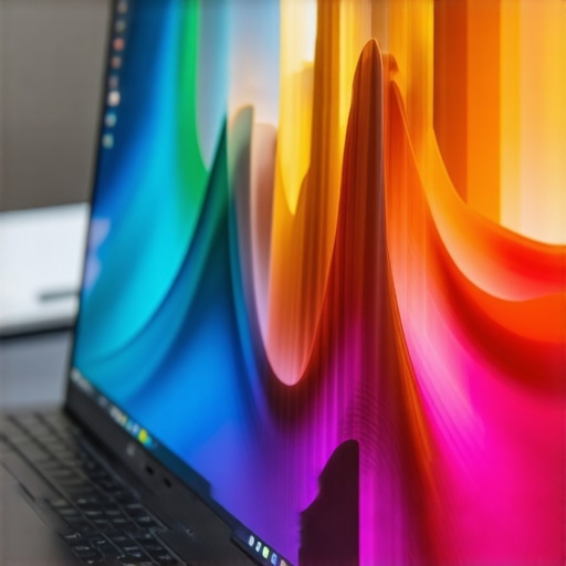 Close-up view of a vivid, sharp laptop screen showing detailed images and text.