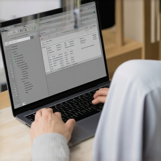 Laptop Maintenance Tools in Action Person monitoring laptop disk health and security with specialized software