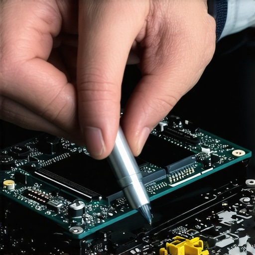 Proper thermal paste application on a laptop CPU Detailed image showing thermal paste being carefully applied to a laptop CPU for optimal cooling.