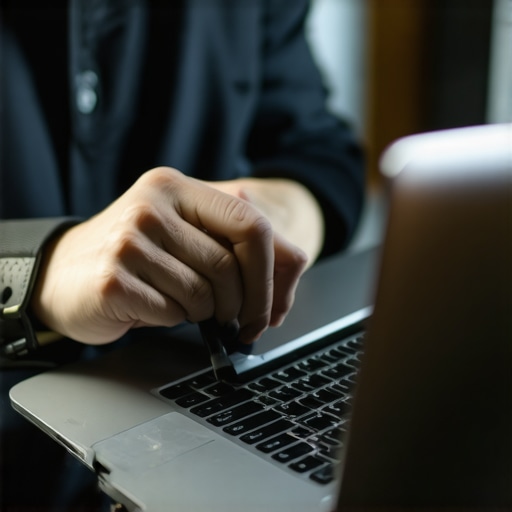 Person performing a secure data wipe on a laptop using professional software