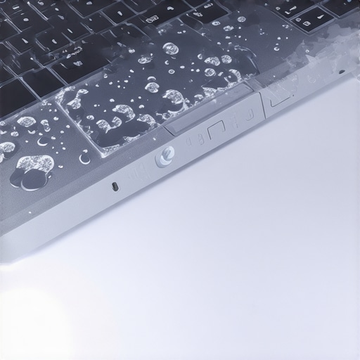 A close-up of a laptop with a silicone keyboard cover designed to prevent liquid damage.