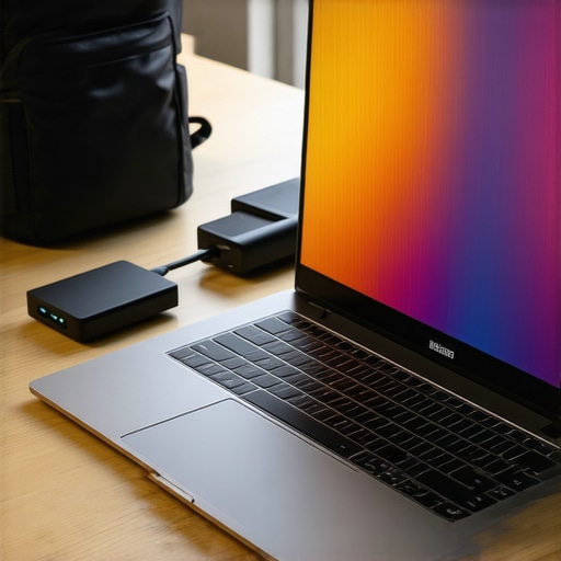 A visual representation of laptop thermal management and proper charging accessories.