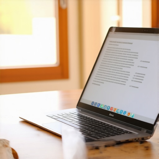 A durable 14-inch student laptop displaying documents on a university desk