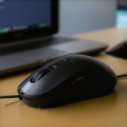 Close-up view of the internal dampened switch mechanism of a silent computer mouse.
