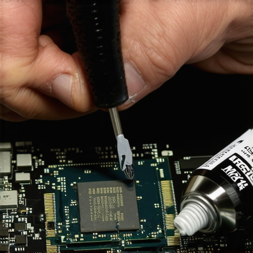 Laptop maintenance showing thermal paste application for cooling