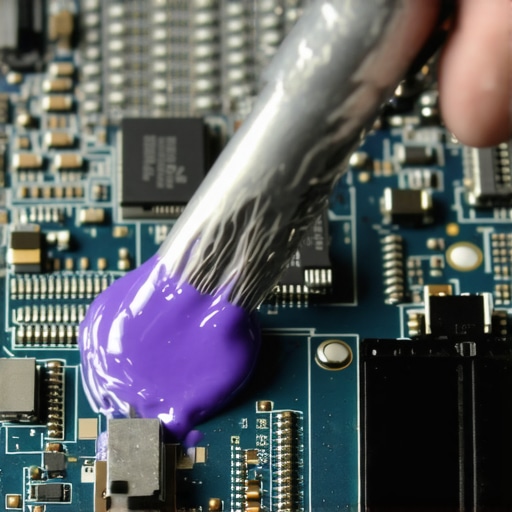 Close-up of professional laptop thermal maintenance