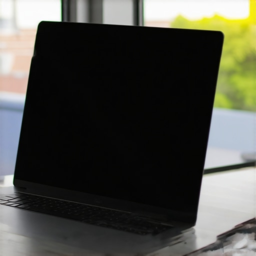 A person attaching a magnetic anti-glare filter to a laptop screen to reduce sunlight reflections.