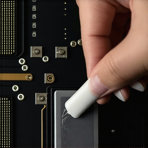Close up of thermal paste application on a laptop processor die