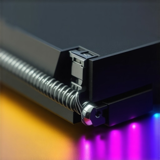 A detailed macro view of the internal mechanical switch components inside a high-end gaming laptop keyboard.