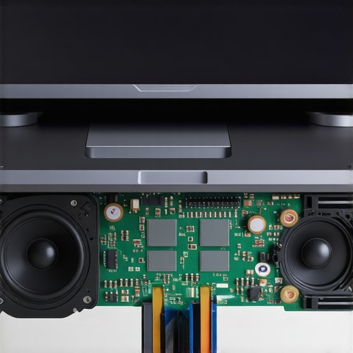 A side-by-side comparison of a large laptop speaker enclosure and a tiny budget driver.