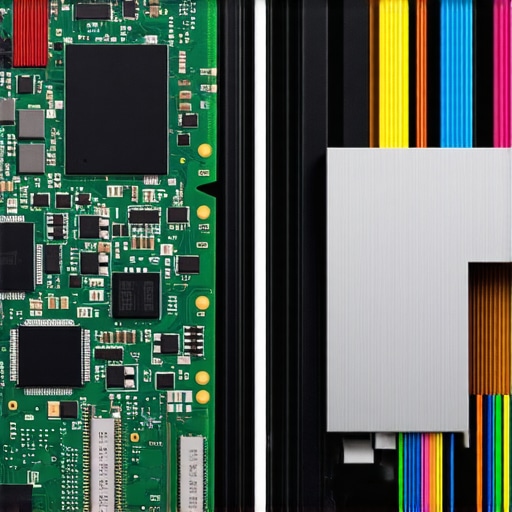 Internal components of a real laptop charger versus a fake one showing a lead weight used for deception.