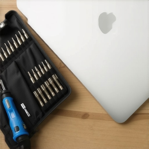 A precision screwdriver kit used for opening and repairing modern laptops.