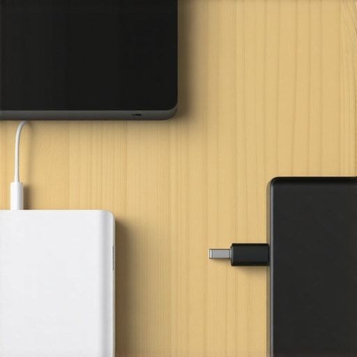 A compact GaN charger shown next to a bulky traditional power brick to demonstrate size and technology differences.