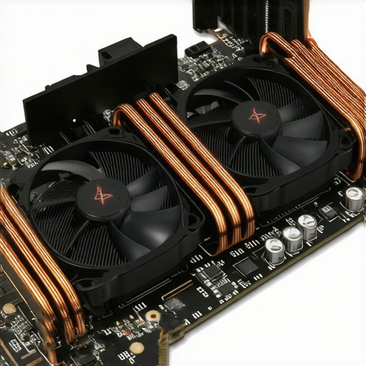 Copper heat pipes and cooling fans inside a high-end gaming laptop