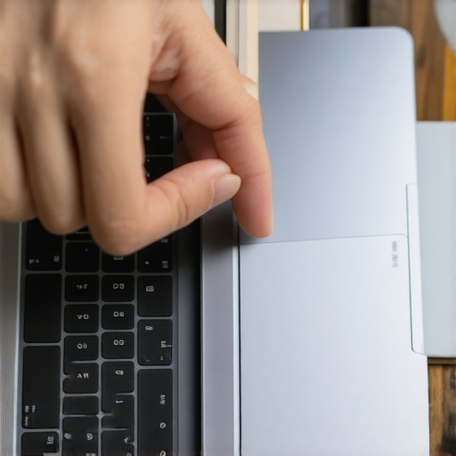 Close-up of a physical smart card being used for hardware-level security on a professional laptop.