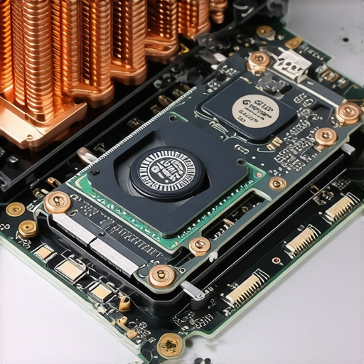 Inside a Laptop's Thermal Cooling System Close-up of laptop heat pipes and cooling fan assembly