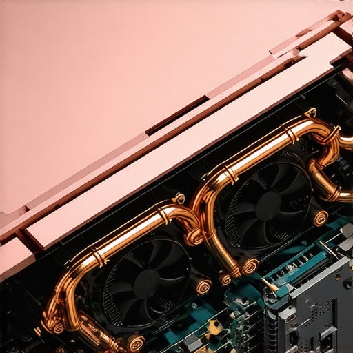 Internal cooling system and copper heat pipes of a high-performance business laptop.
