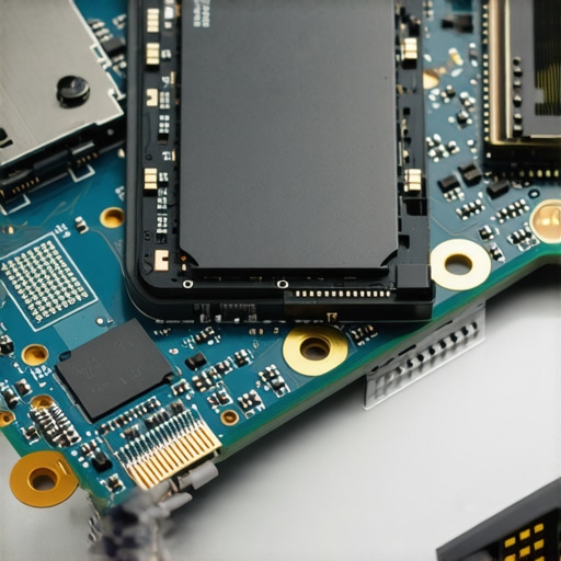 Close-up of a laptop M.2 SSD installation