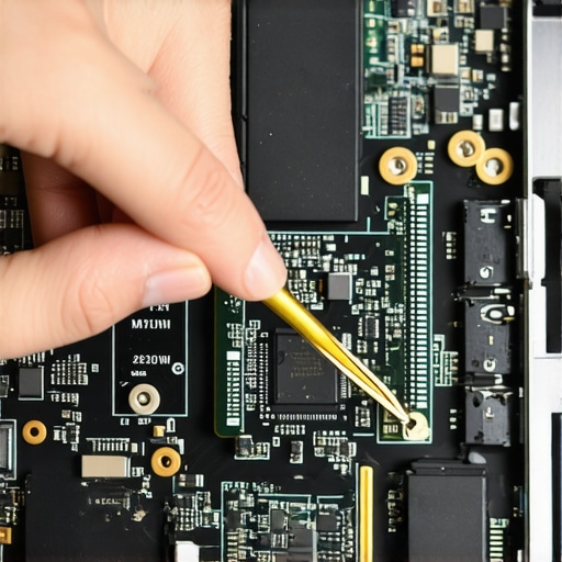 Installing an Intel AX210 Wi-Fi Card Close up of installing a new Wi-Fi card in a laptop