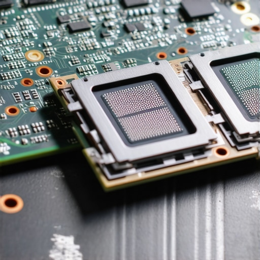 Close up of laptop motherboard showing high-quality VRMs and thermal pads for cooling performance