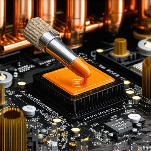 Close up of laptop internal cooling system and thermal paste application