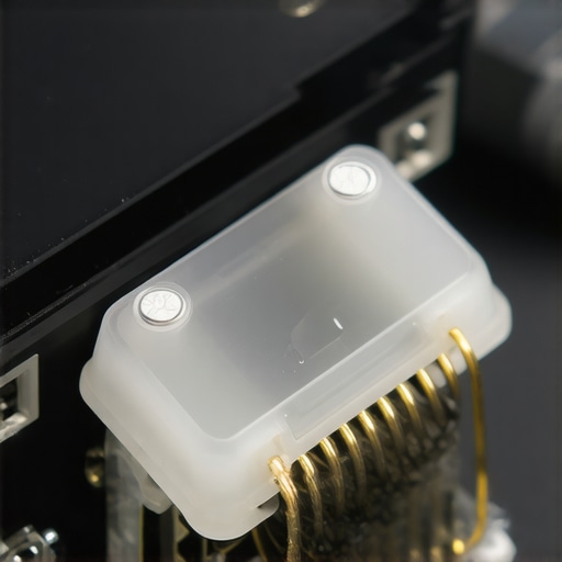 Close-up view of a mechanical switch mechanism inside a laptop keyboard.
