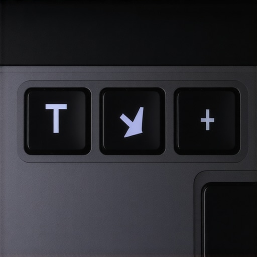 Close up of a laptop keyboard showing full-size arrow keys in an inverted T configuration for better productivity.