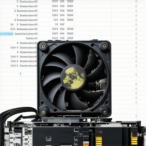 Close up of a dusty laptop fan versus a clean fan for server maintenance.